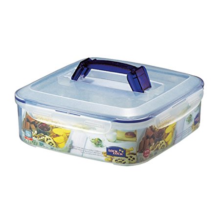 LOCK & LOCK Appetizer & Dessert Square Food Storage Container with Handle 219.79-oz / 27.47-cup