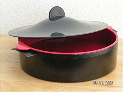 Tupperware CrystalWave Microsteamer Black and Red