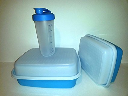 3 Piece Shake and Marinate Bundle By Tupperware Shy Blue