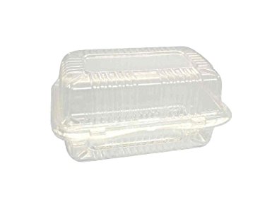 Choice-Pac L1P-1203 Polyethylene Terephthalate Medium Clamshell Container with 2 Button Front Closure, 8-1/2