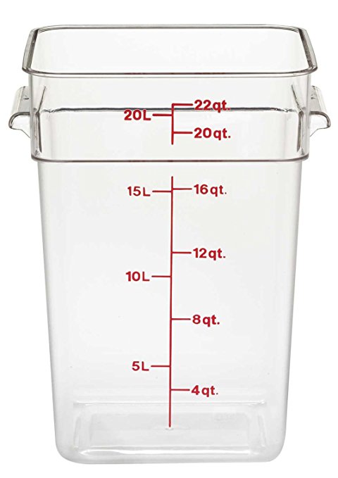 Camwear Polycarbonate Square Food Storage container, 22 Quart