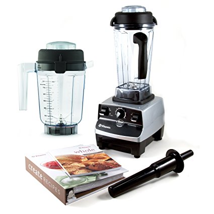 Vitamix CIA Professional Series Brushed Stainless Steel Blender With Wet Container, Dry Grains Container, and 2 Cookbook