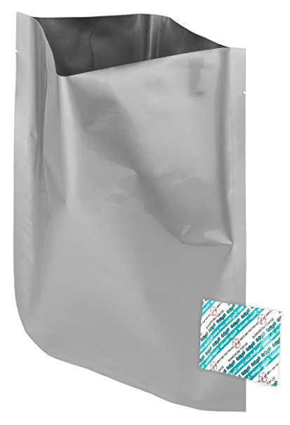 100 - 1 Gallon Mylar Bags & Oxygen Absorbers for Dried Food & Long Term Storage by Dry-Packs!